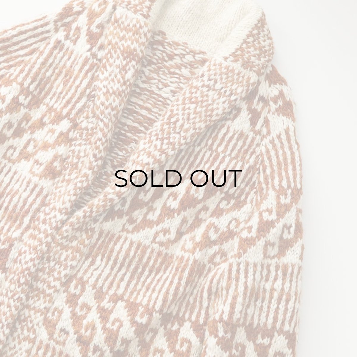 画像7: OLD UNKNOWN BRAND WOOL HAND KNIT SHAWL COLLAR CARDIGAN (7)