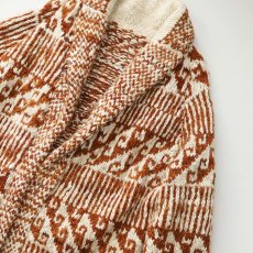 画像7: OLD UNKNOWN BRAND WOOL HAND KNIT SHAWL COLLAR CARDIGAN (7)