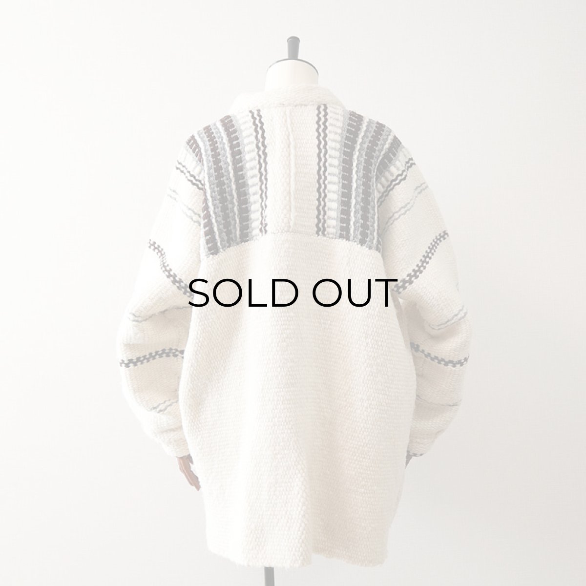 画像4: OLD UNKNOWN BRAND WOOL HAND KNIT RUG JACKET (4)