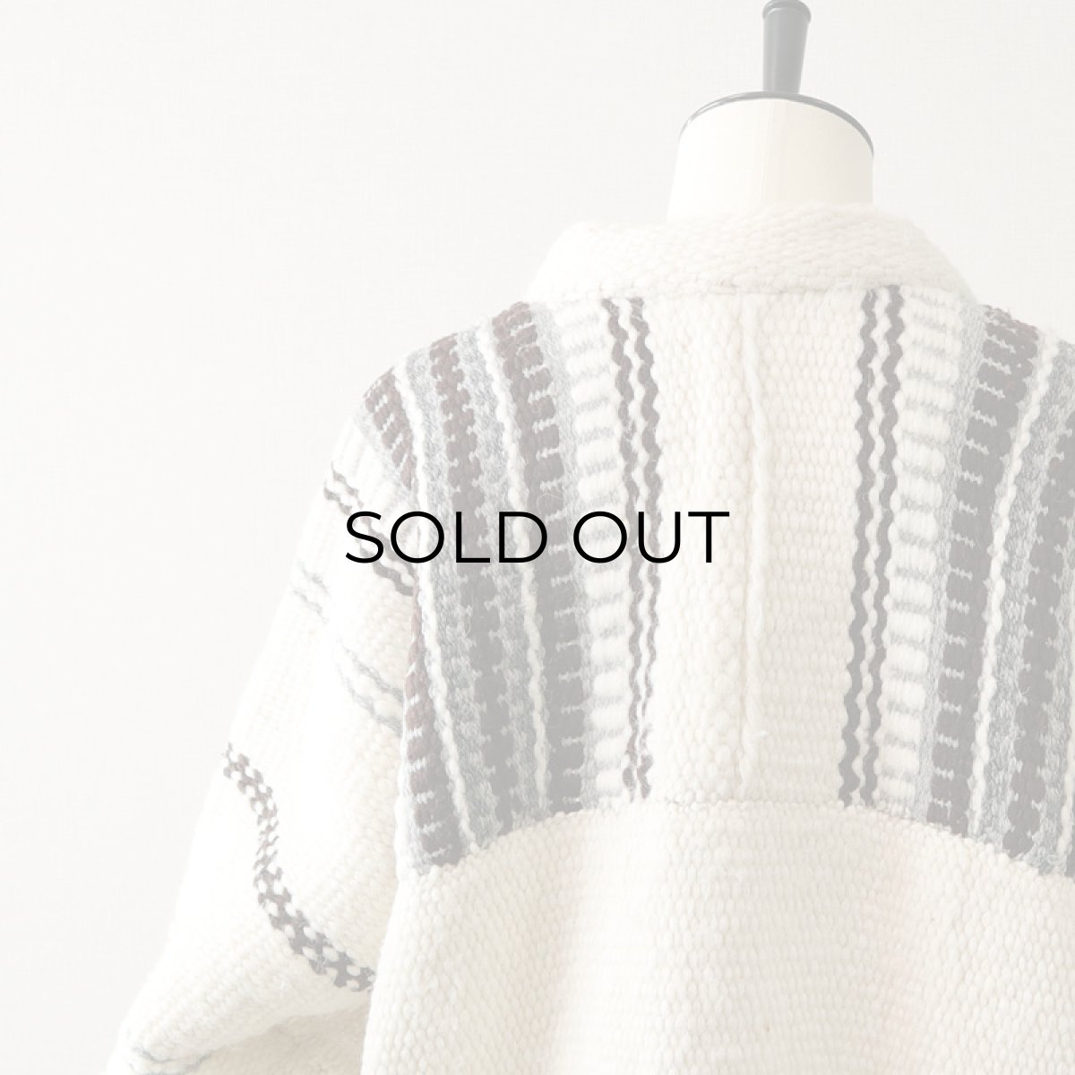 画像7: OLD UNKNOWN BRAND WOOL HAND KNIT RUG JACKET (7)