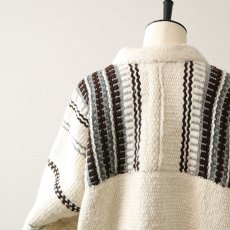 画像7: OLD UNKNOWN BRAND WOOL HAND KNIT RUG JACKET (7)