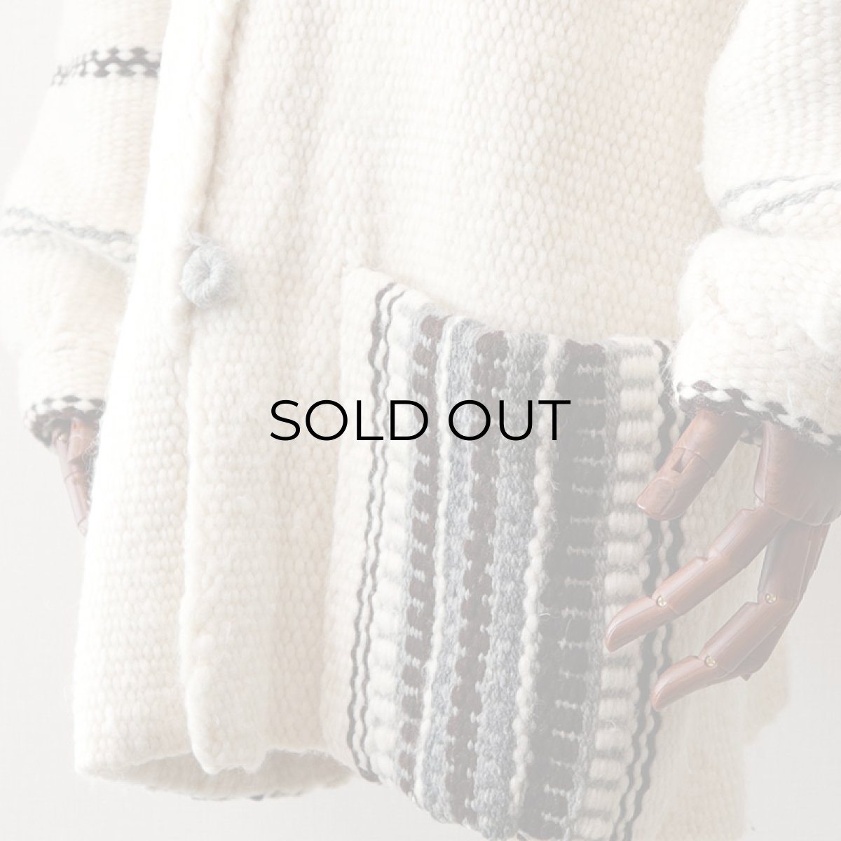 画像6: OLD UNKNOWN BRAND WOOL HAND KNIT RUG JACKET (6)