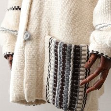 画像6: OLD UNKNOWN BRAND WOOL HAND KNIT RUG JACKET (6)