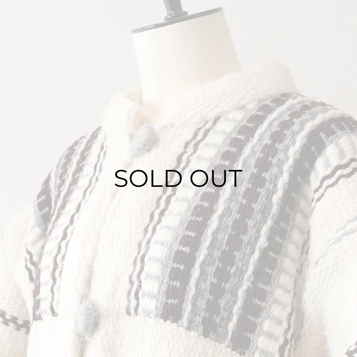 画像5: OLD UNKNOWN BRAND WOOL HAND KNIT RUG JACKET (5)