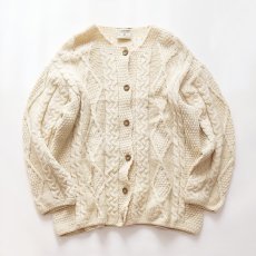 画像1: OLD CONNEMARA KNITWEAR WOOL ARAN KNIT CARDIGAN (1)