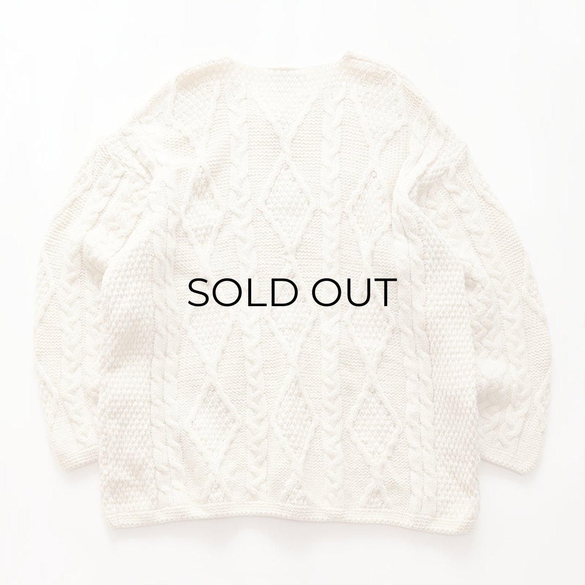 画像2: OLD CONNEMARA KNITWEAR WOOL ARAN KNIT CARDIGAN (2)