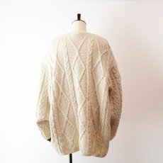 画像11: OLD CONNEMARA KNITWEAR WOOL ARAN KNIT CARDIGAN (11)