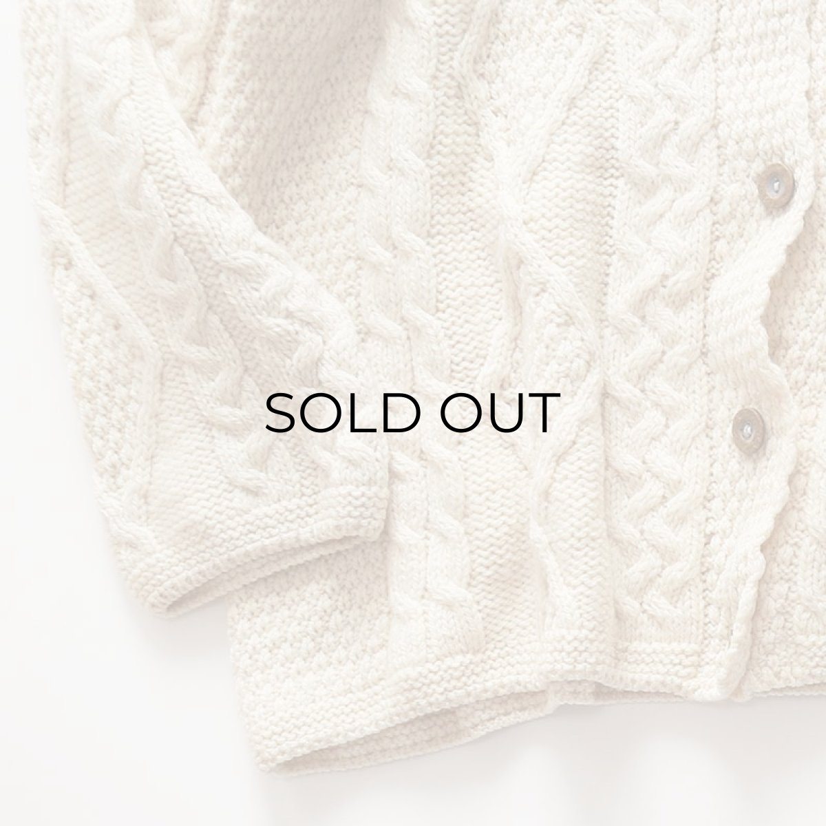 画像4: OLD CONNEMARA KNITWEAR WOOL ARAN KNIT CARDIGAN (4)