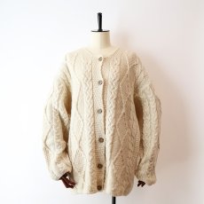 画像9: OLD CONNEMARA KNITWEAR WOOL ARAN KNIT CARDIGAN (9)