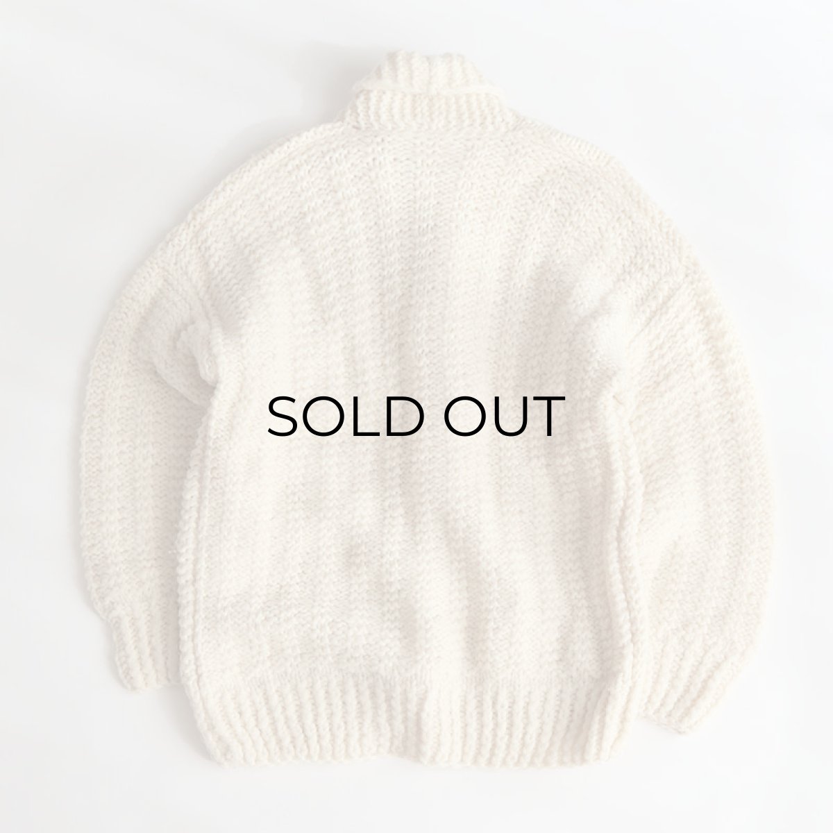 画像3: OLD UNKNOWN BRAND WOOL HAND KNIT  SHAWL COLLAR CARDIGAN (3)