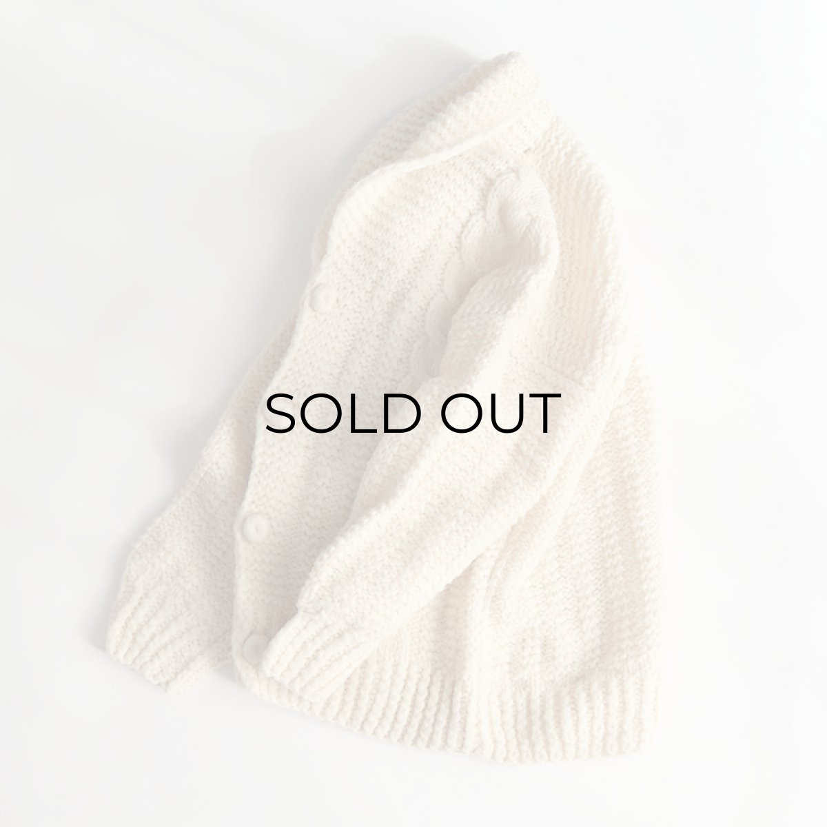 画像2: OLD UNKNOWN BRAND WOOL HAND KNIT  SHAWL COLLAR CARDIGAN (2)