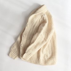 画像2: OLD UNKNOWN BRAND WOOL HAND KNIT  SHAWL COLLAR CARDIGAN (2)