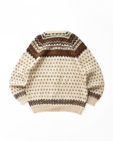 画像2: OLD UNKNOWN BRAND WOOL KNIT NORDIC CARDIGAN (2)