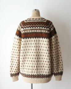 画像9: OLD UNKNOWN BRAND WOOL KNIT NORDIC CARDIGAN (9)