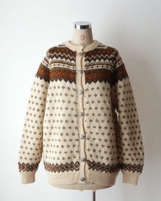 画像8: OLD UNKNOWN BRAND WOOL KNIT NORDIC CARDIGAN (8)