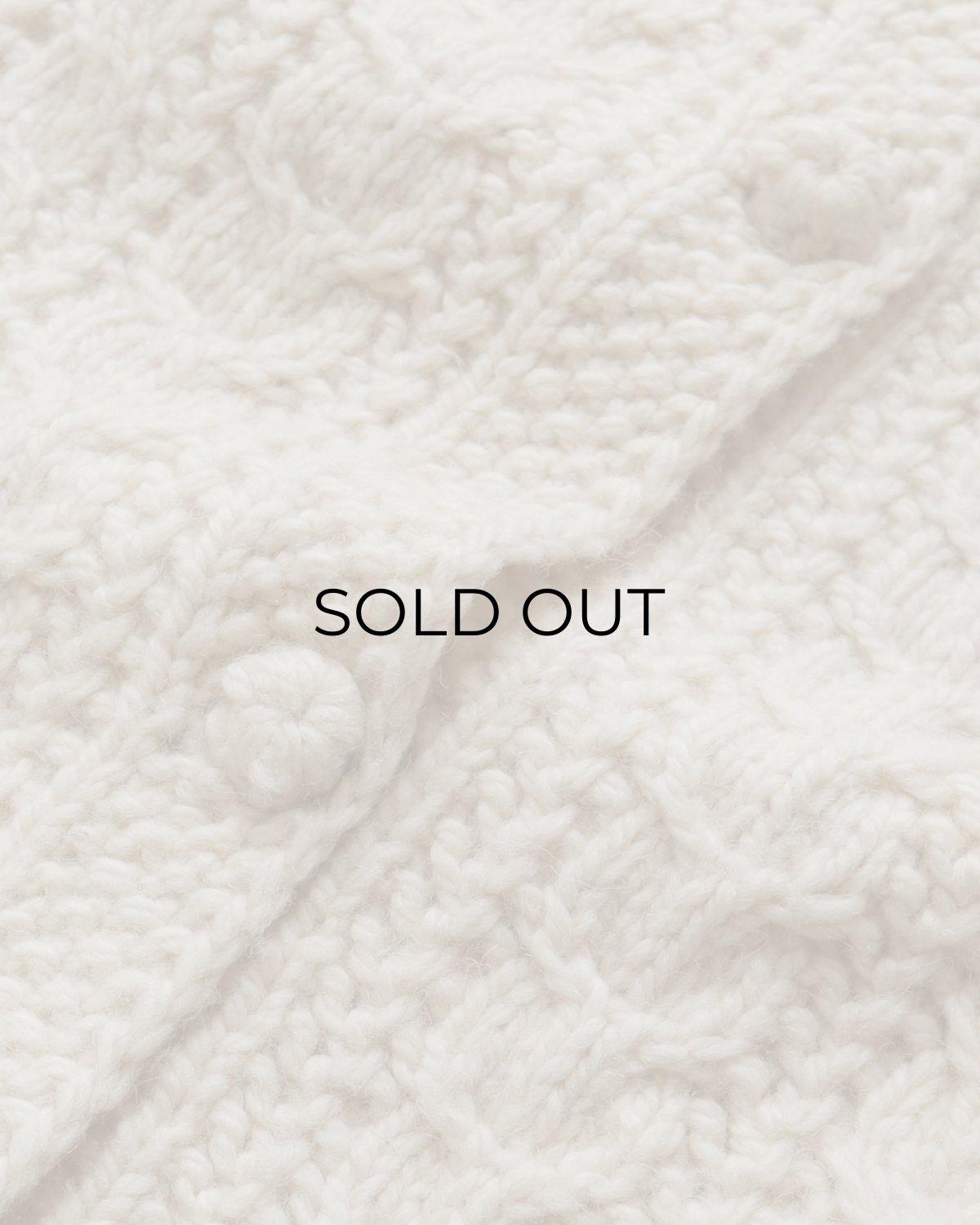 画像5: OLD UNKNOWN BRAND WOOL HAND KNIT CREW NECK FISHERMAN'S CARDIGAN (5)