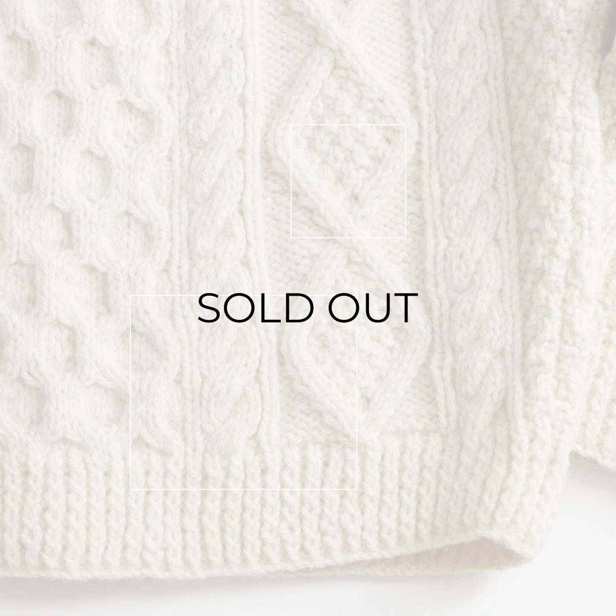 画像14: 〜80's IRISFREE WOOL HAND KNIT CREW NECK FISHERMAN'S CARDIGAN "HANDKNIT IN IRELAND" (14)