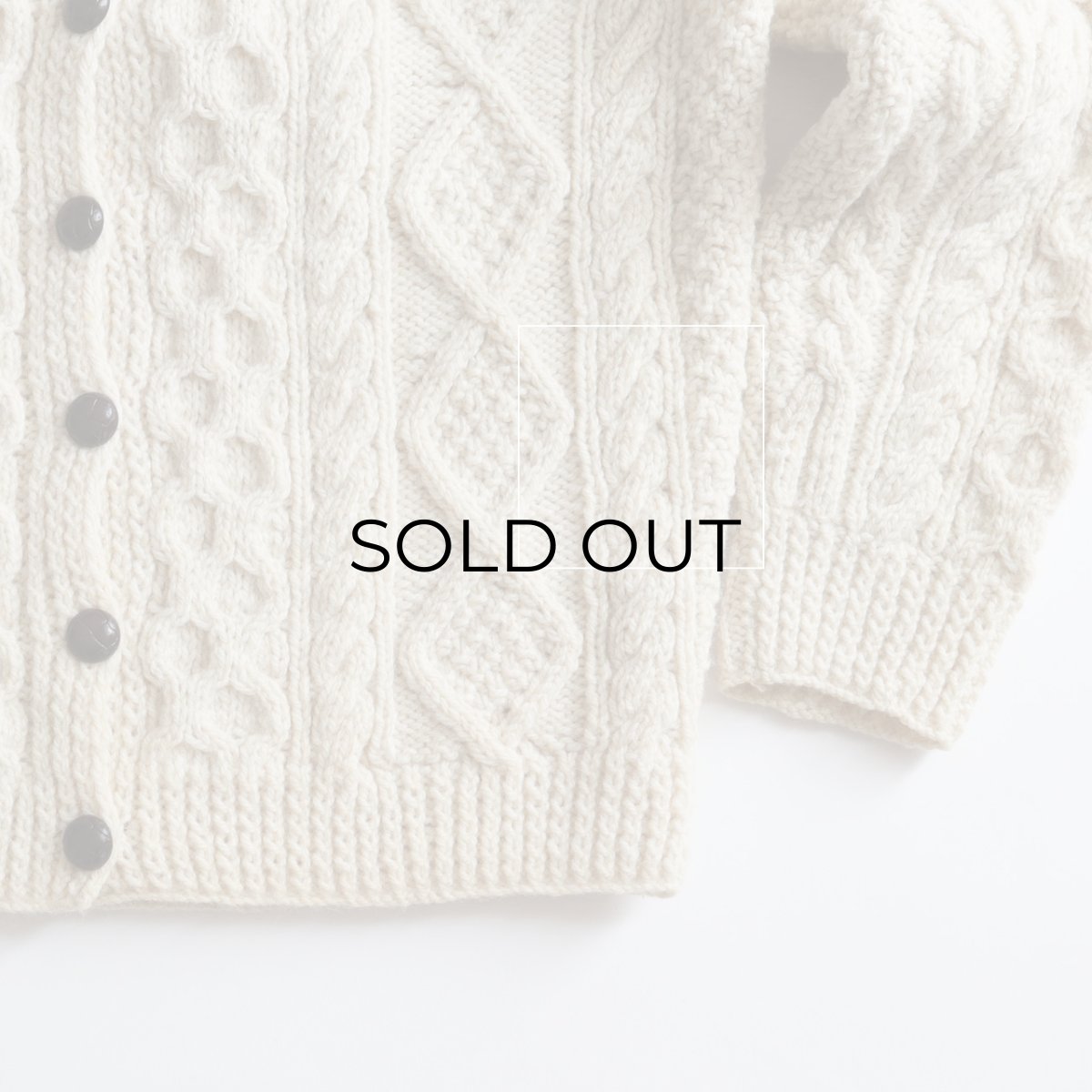 画像9: 〜80's IRISFREE WOOL HAND KNIT CREW NECK FISHERMAN'S CARDIGAN "HANDKNIT IN IRELAND" (9)