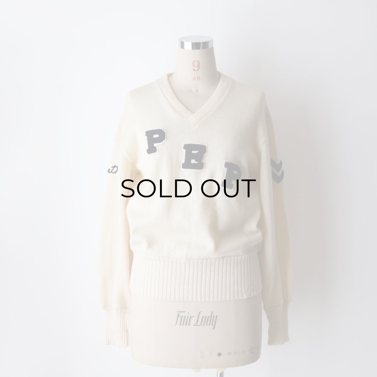 画像13: 60's Standard KNITTING CO. WOOL KNIT LETTERED V NECK AWARD SWEATER (13)