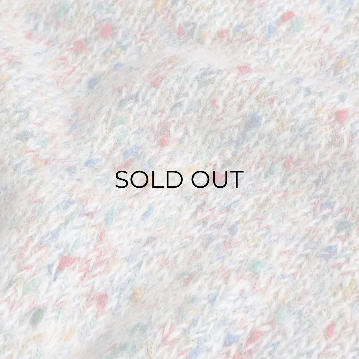 画像7: UNKNOWN BRAND MIX COLOR NEP MOHAIR HAND KNIT CREW NECK CARDIGAN (7)