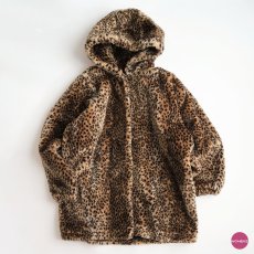 画像1: 〜90's duffel LEOPARD PATTERN FAKE FUR HOODED COAT (1)