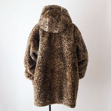 画像9: 〜90's duffel LEOPARD PATTERN FAKE FUR HOODED COAT (9)