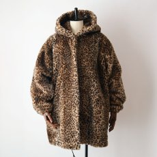 画像7: 〜90's duffel LEOPARD PATTERN FAKE FUR HOODED COAT (7)