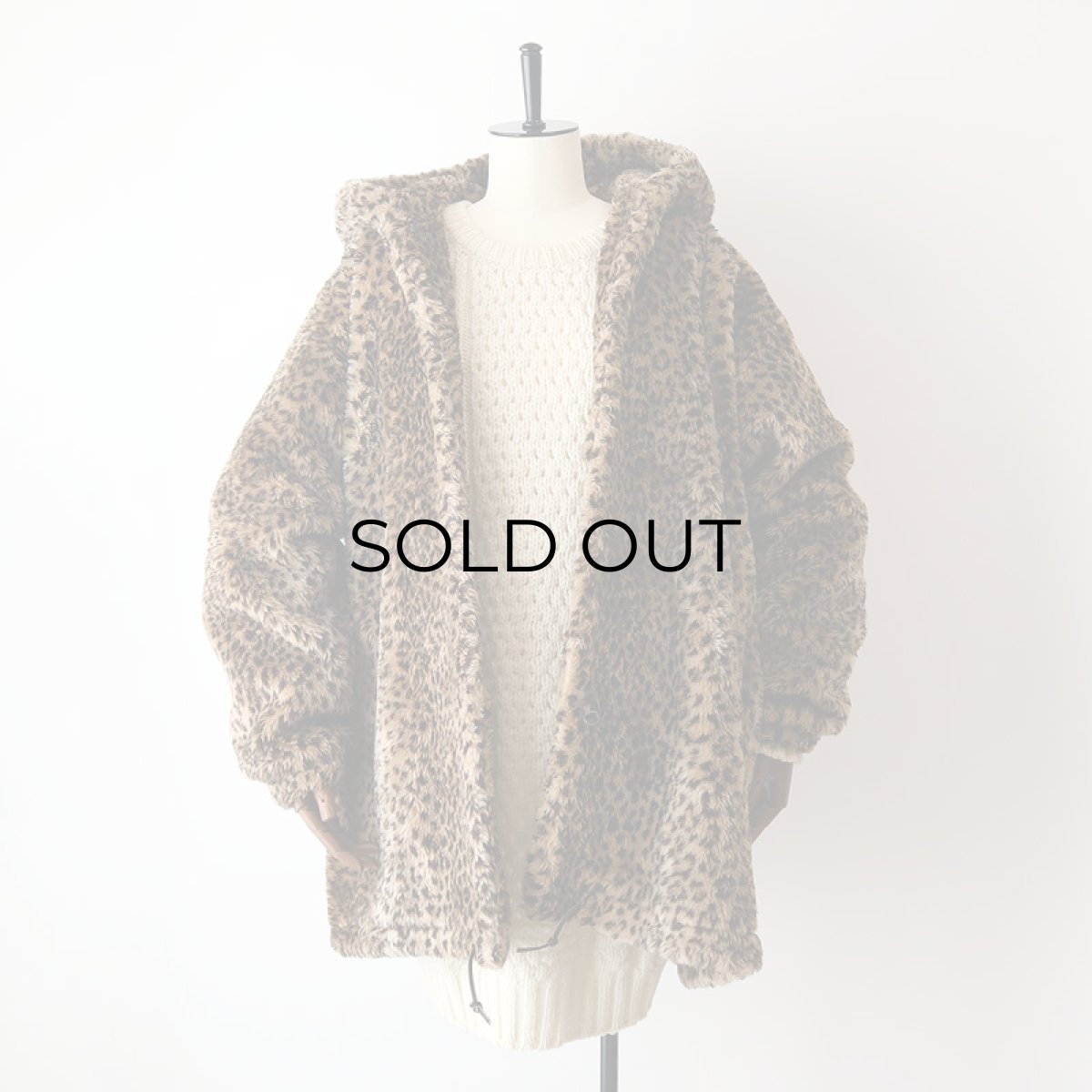 画像10: 〜90's duffel LEOPARD PATTERN FAKE FUR HOODED COAT (10)