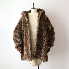 画像10: 〜90's duffel LEOPARD PATTERN FAKE FUR HOODED COAT (10)