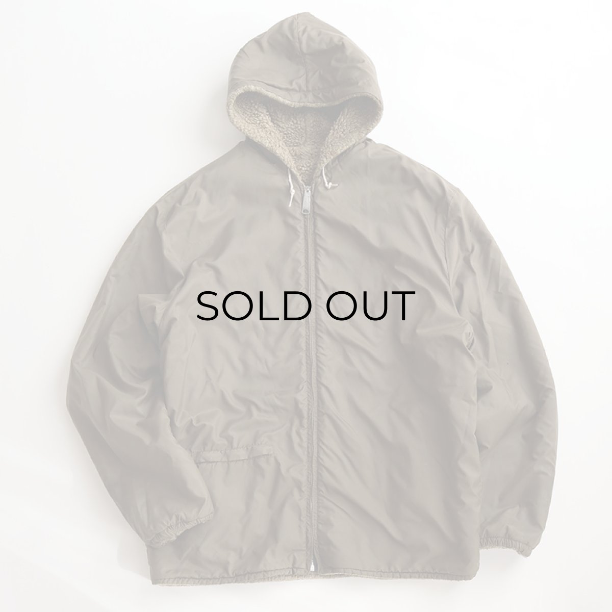 画像4: 〜60's UNKNOWN BRAND BOA FLEECE x NYLON REVERSIBLE ZIP HOODED JACKET (4)