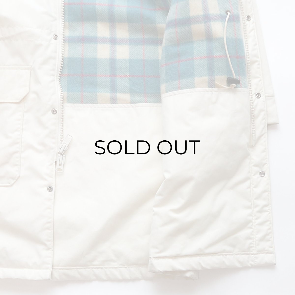 画像6: 80's L.L. Bean POLYESTER COTTON WOOL CHECK LINING PADDED LONG MOUNTAIN JACKET with HOOD (6)