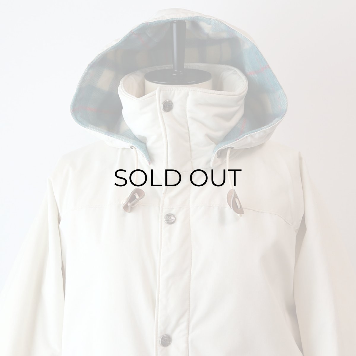 画像17: 80's L.L. Bean POLYESTER COTTON WOOL CHECK LINING PADDED LONG MOUNTAIN JACKET with HOOD (17)