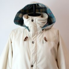 画像17: 80's L.L. Bean POLYESTER COTTON WOOL CHECK LINING PADDED LONG MOUNTAIN JACKET with HOOD (17)