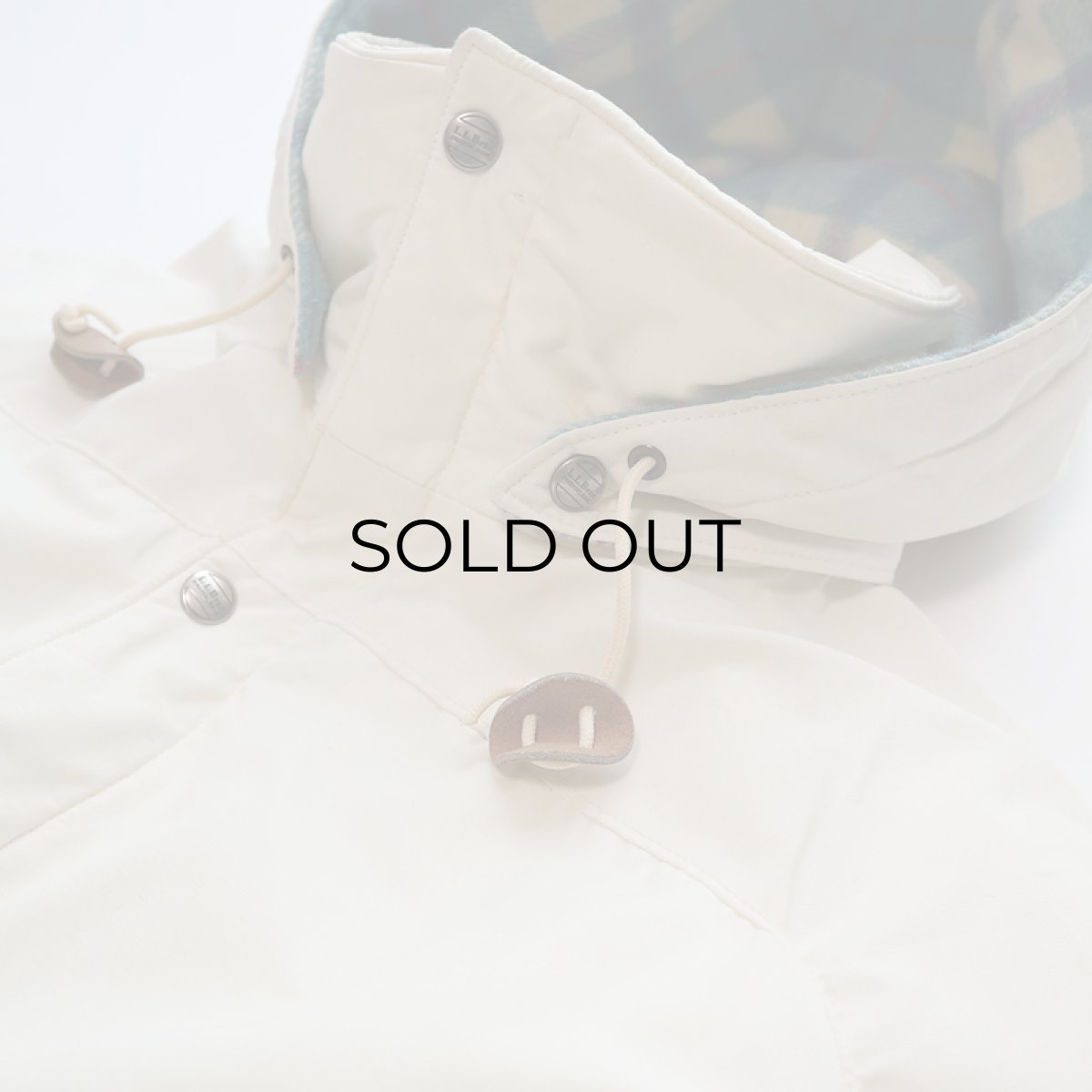 画像8: 80's L.L. Bean POLYESTER COTTON WOOL CHECK LINING PADDED LONG MOUNTAIN JACKET with HOOD (8)