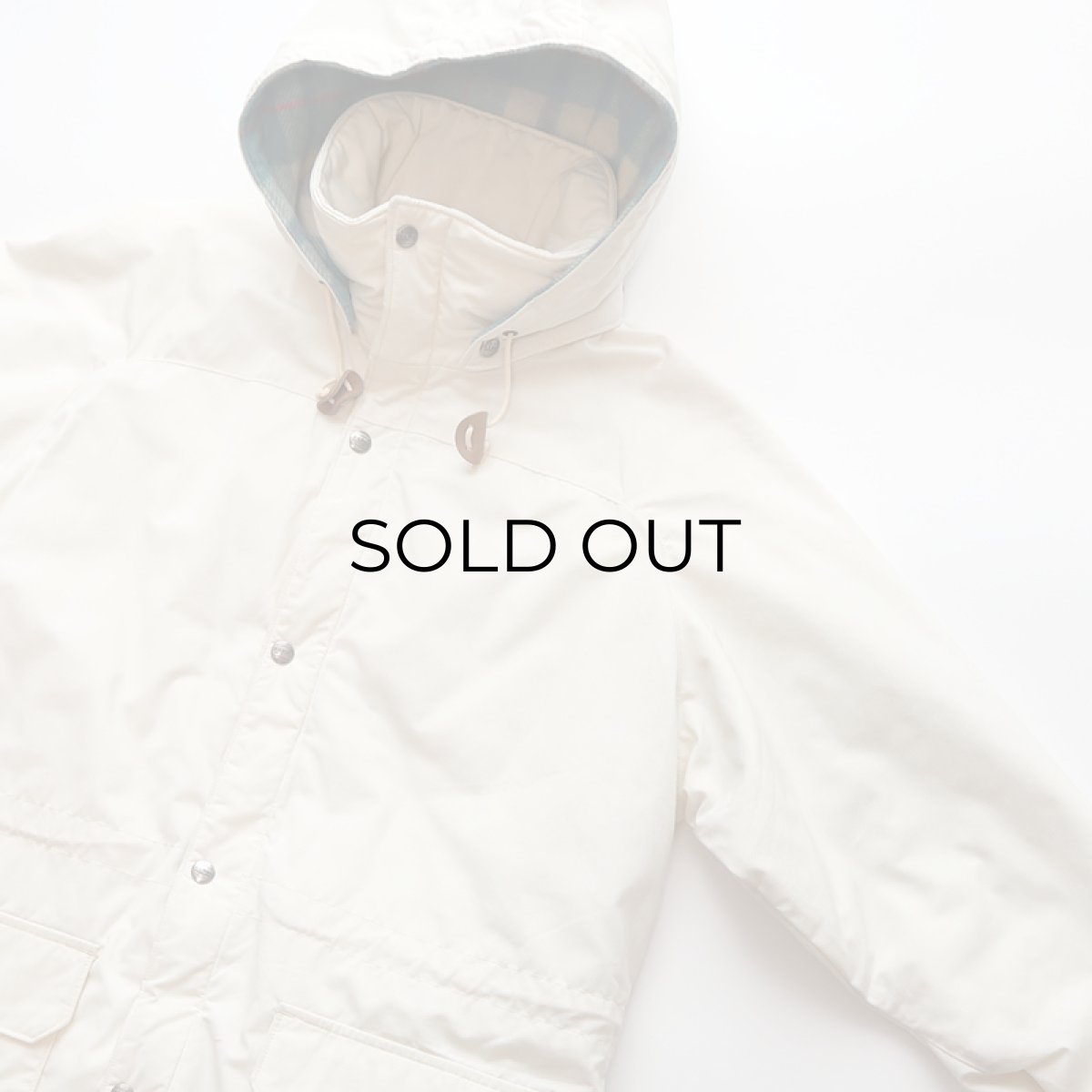 画像4: 80's L.L. Bean POLYESTER COTTON WOOL CHECK LINING PADDED LONG MOUNTAIN JACKET with HOOD (4)