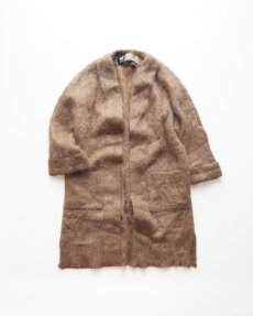 画像1: 60's Andrew Stewart MOHAIR WOOL GOWN COAT "WOVEN IN SCOTLAND" (1)