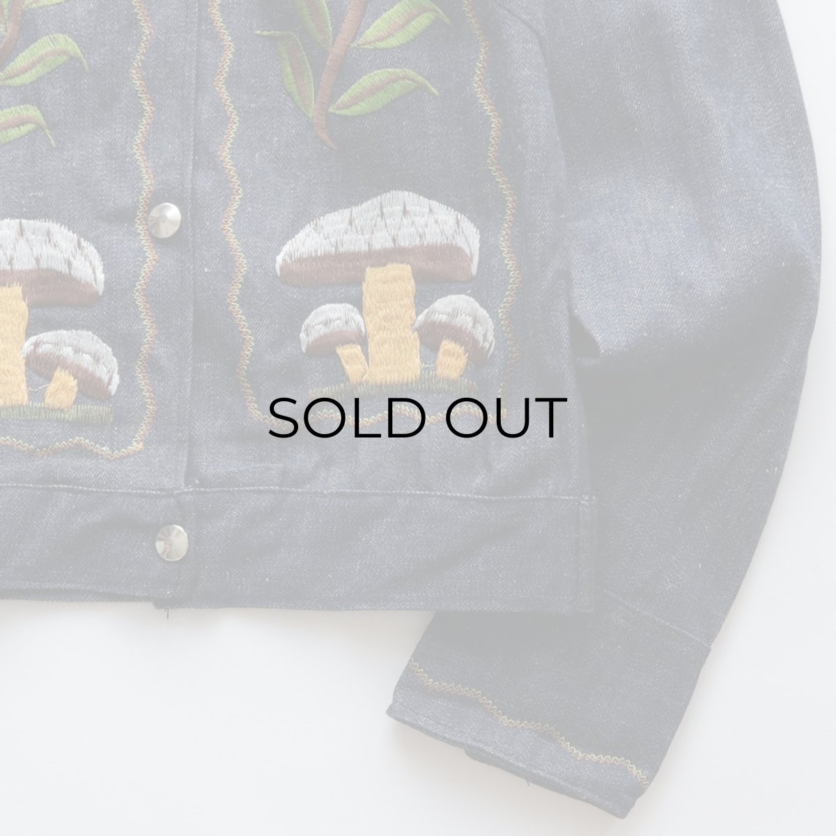 画像5: 70's UNKNOWN BRAND DENIM EMBROIDERED SHORT LENGTH SNAP JACKET "MINT CONDITION" (5)