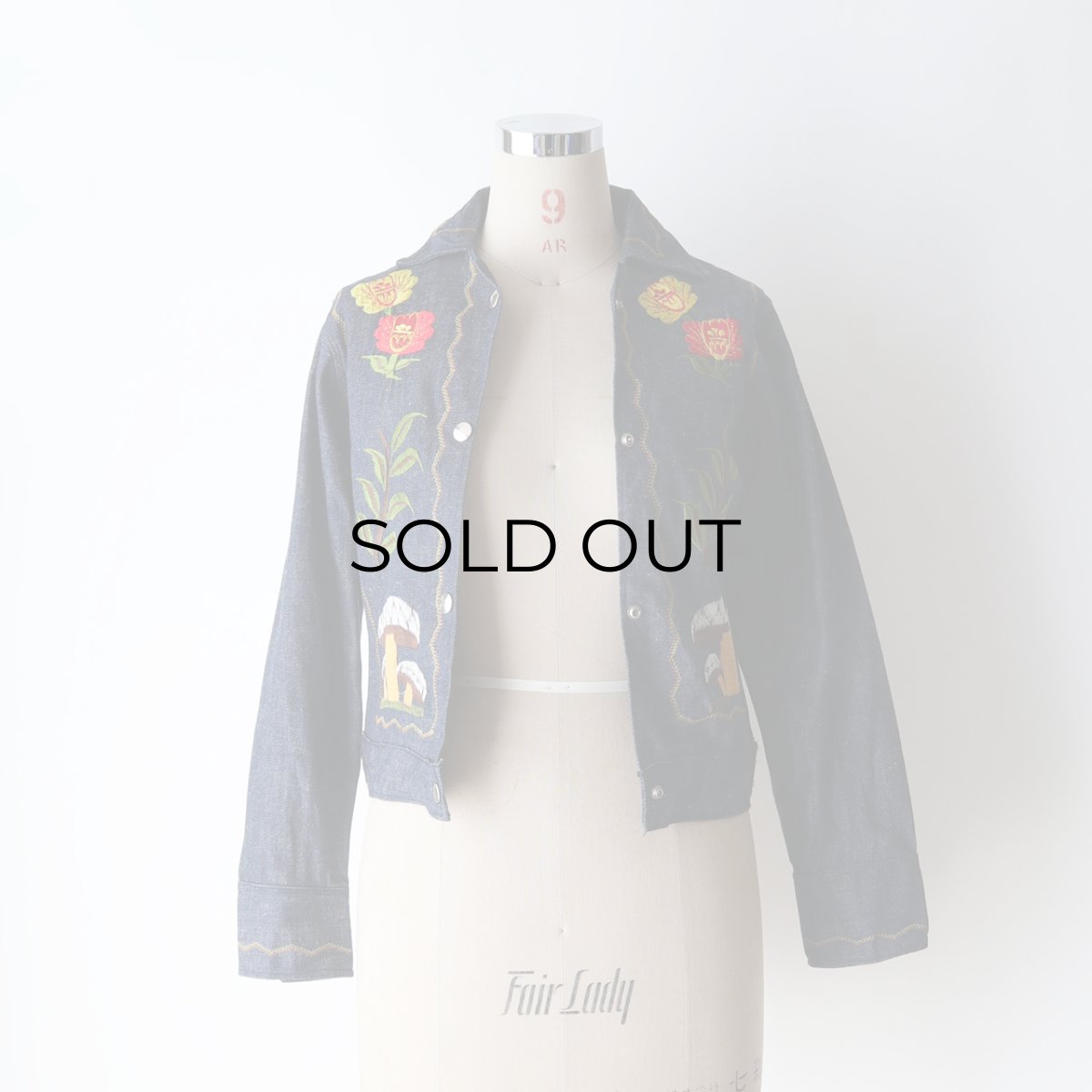 画像11: 70's UNKNOWN BRAND DENIM EMBROIDERED SHORT LENGTH SNAP JACKET "MINT CONDITION" (11)