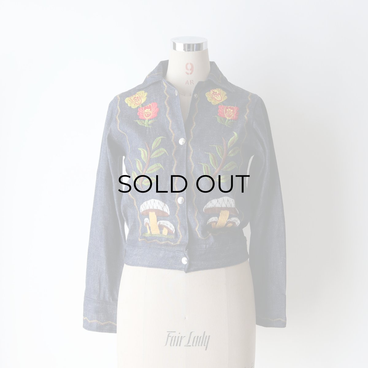 画像10: 70's UNKNOWN BRAND DENIM EMBROIDERED SHORT LENGTH SNAP JACKET "MINT CONDITION" (10)