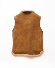 画像3: OLD UNKNOWN BRAND SHEEPSKIN SHAWL COLLAR VEST (3)