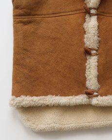 画像4: OLD UNKNOWN BRAND SHEEPSKIN SHAWL COLLAR VEST (4)