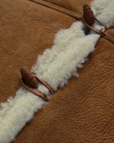 画像7: OLD UNKNOWN BRAND SHEEPSKIN SHAWL COLLAR VEST (7)