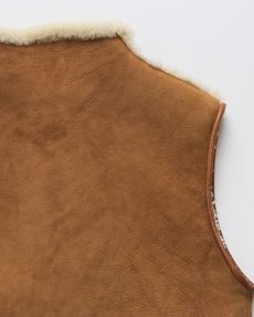 画像5: OLD UNKNOWN BRAND SHEEPSKIN SHAWL COLLAR VEST (5)