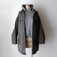 画像13: 80's LEVI'S 77932 BLACK DENIM WOMENS BIG SILHOUETTE LONG TRUCKER JACKET "MADE IN USA" (13)