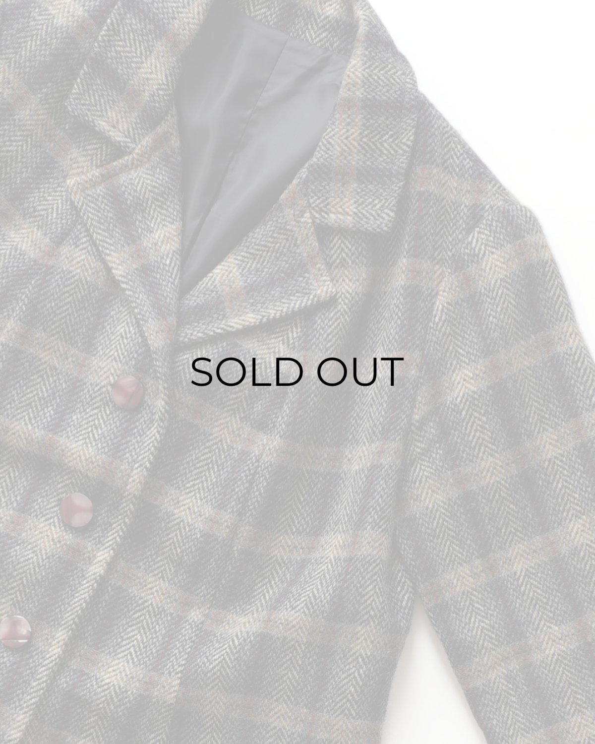 画像4: UNKNOWN BRAND WOOL HERRINGBONE TWEED CHECK 4B JACKET (4)