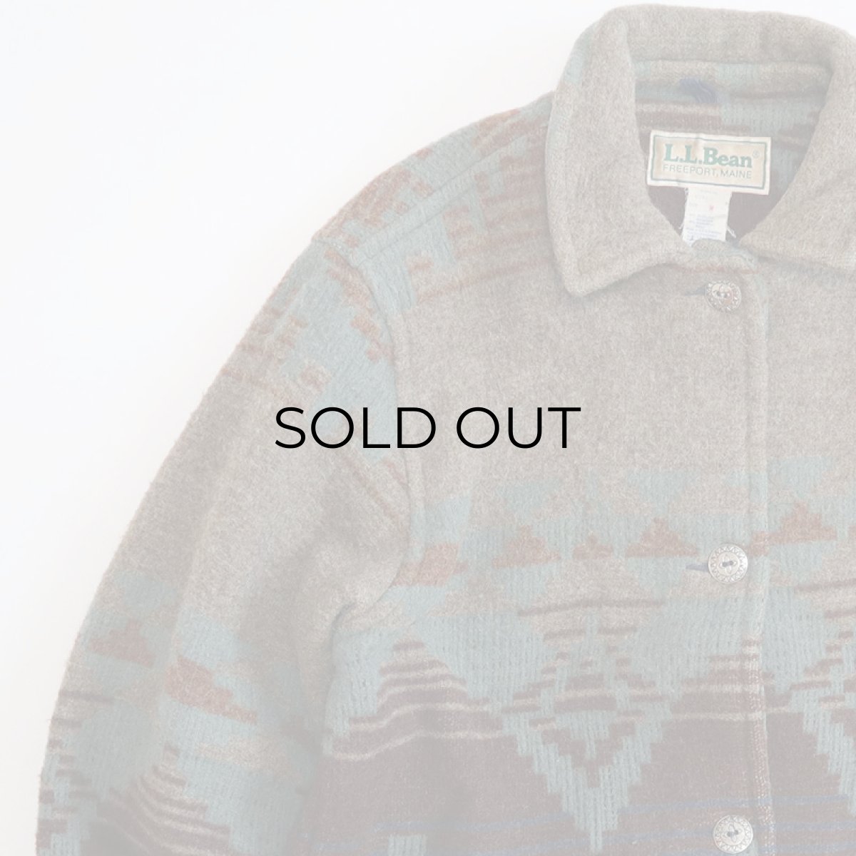 画像4: 80's L.L. BEAN WOOL NYLON NATIVE PATTERN JACKET (4)