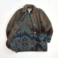 画像2: 80's L.L. BEAN WOOL NYLON NATIVE PATTERN JACKET (2)