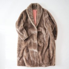 画像7: 〜60's UNKNOWN BRAND FAKE FUR SHAWL COLLAR COAT (7)