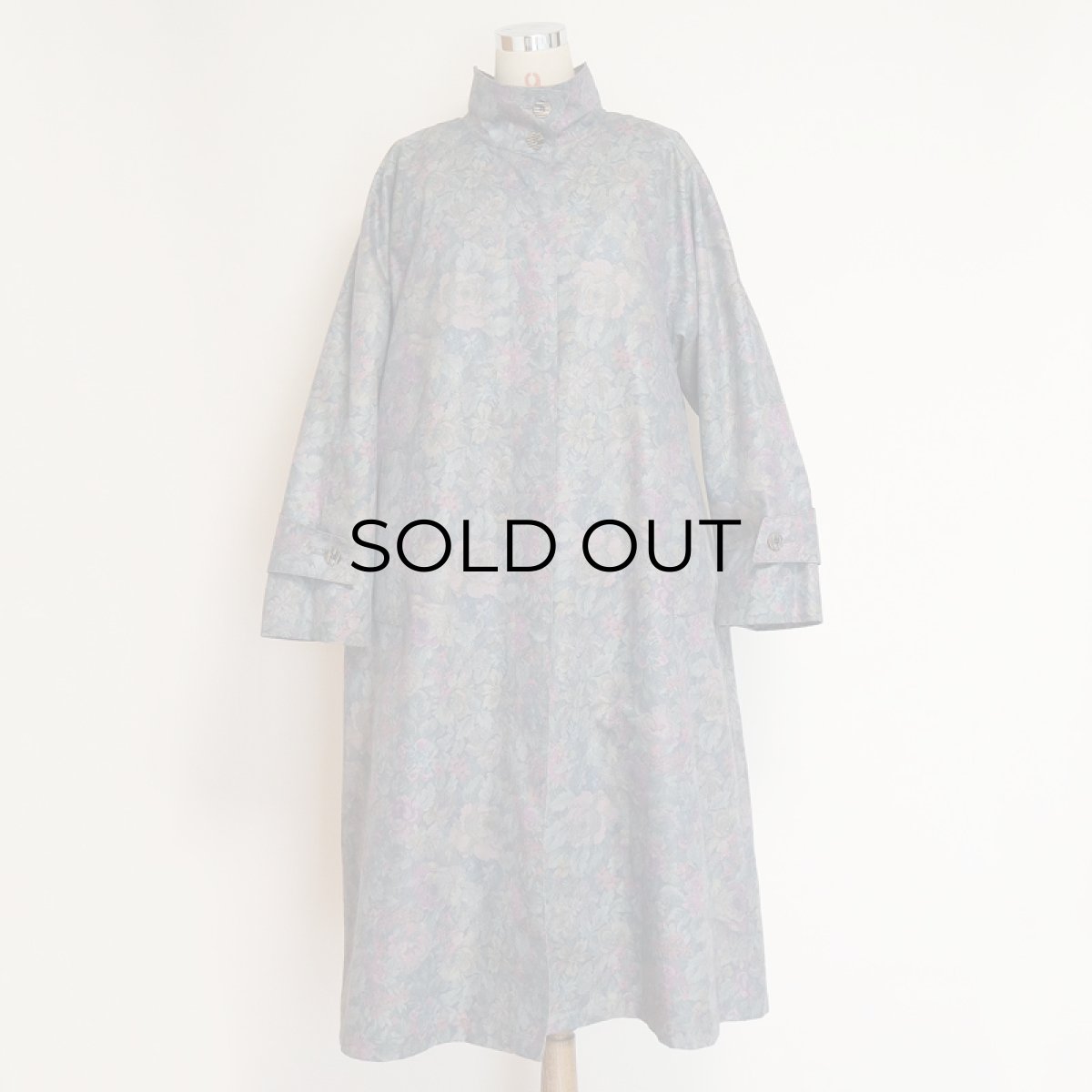 画像13: LONDON FOG BOTANICAL PRINT STAND COLLAR COAT with LINER (13)