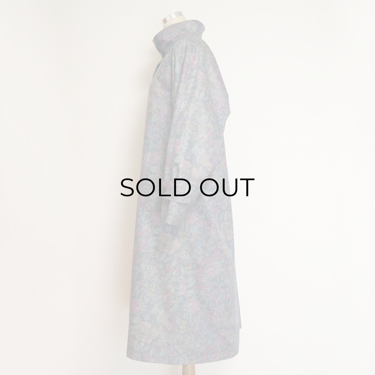画像14: LONDON FOG BOTANICAL PRINT STAND COLLAR COAT with LINER (14)